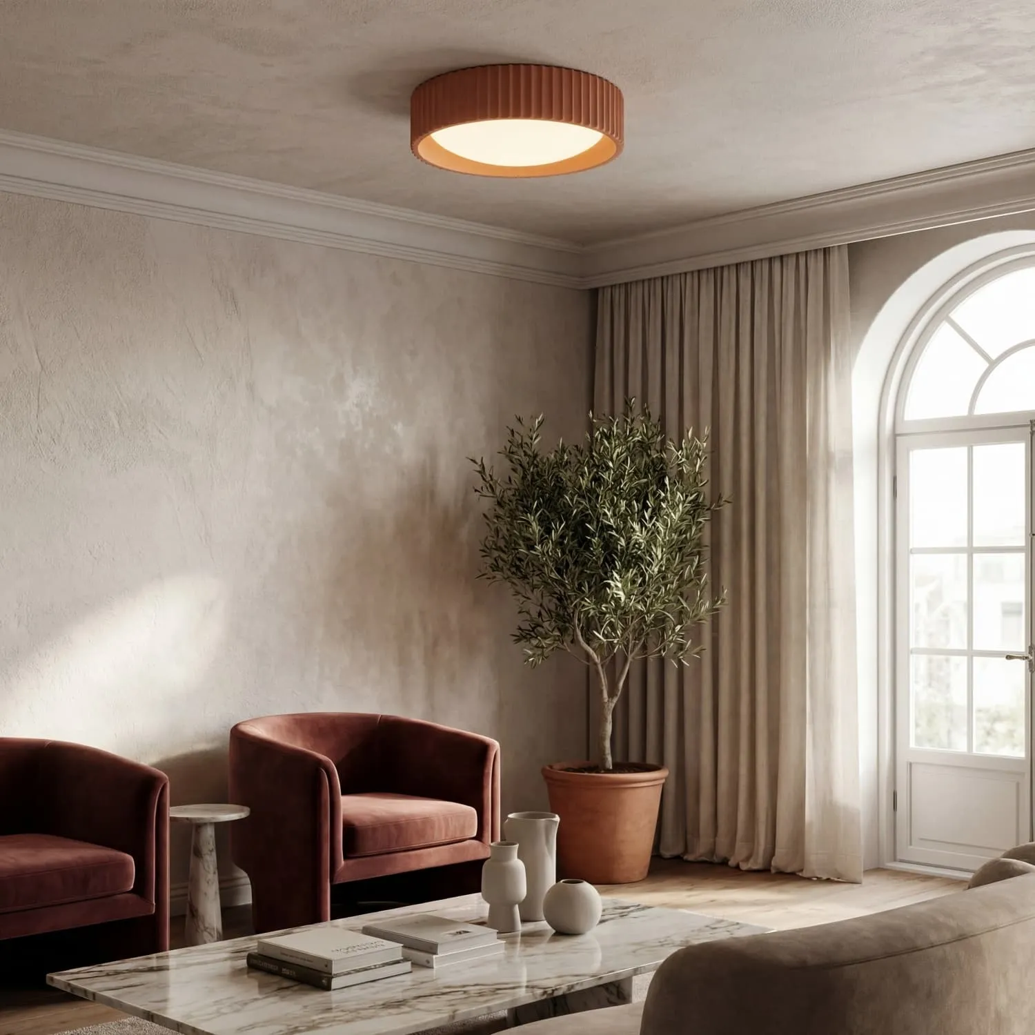 Acrion Round Acrylic LED Ceiling Light - Minimal Flush Mount Living T1179