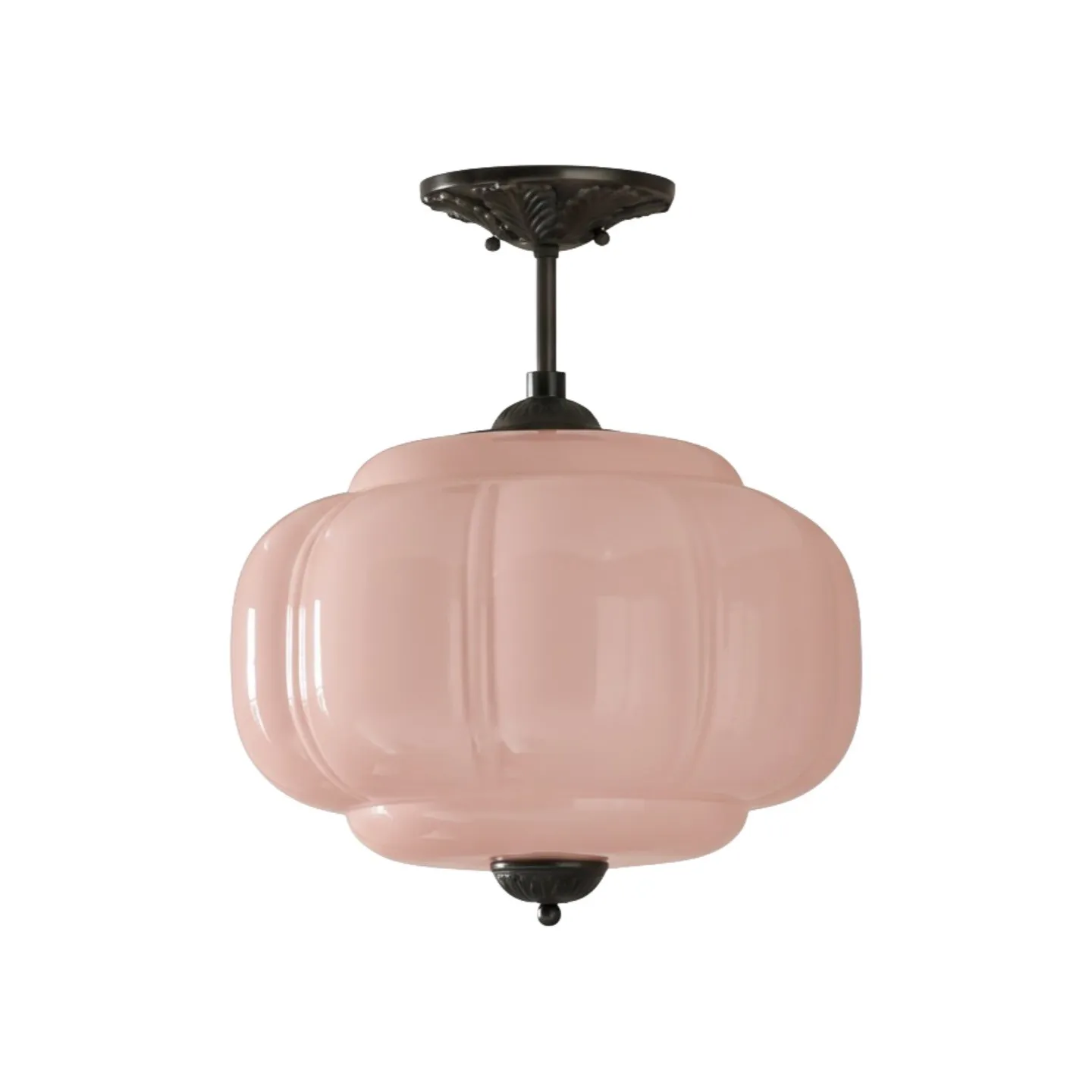 Eloise Vintage Glass Pendant Light - Elegant Design Semi-Flush Mount Light G53
