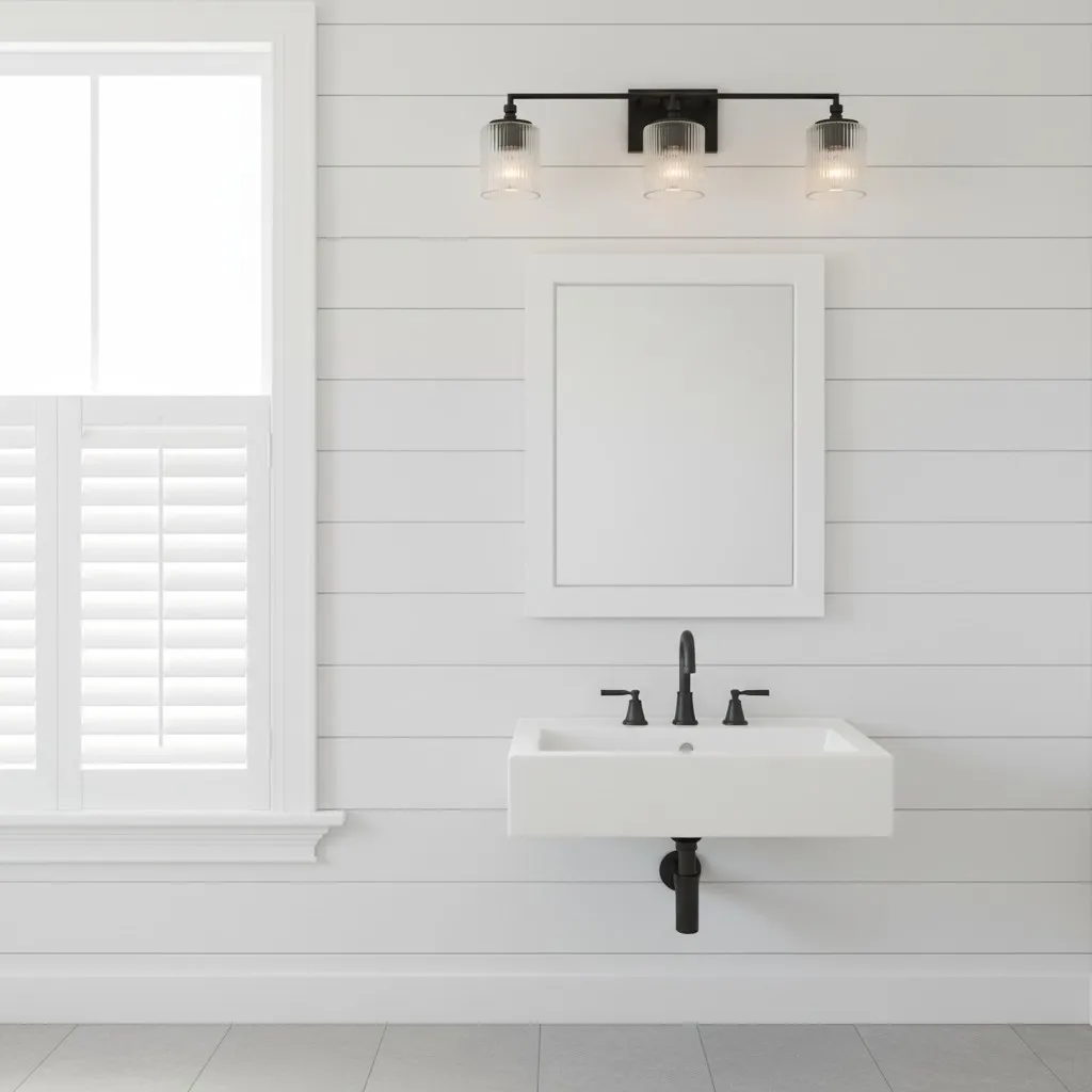 Lirra 3 Light Glass Vanity Lamp - Contemporary Bathroom Wall Lighting T762