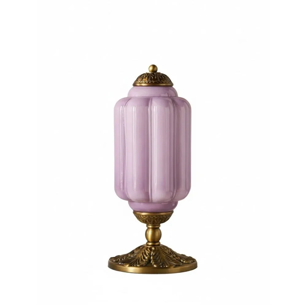 Eloise Curved Glass Retro Table Lamp - Vintage Bedside Lighting G71