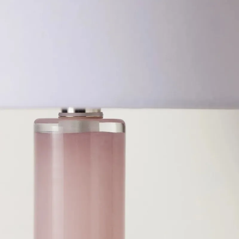 Savara Minimalist Table Lamp - Clean Glass Form with Fabric Shade for Bedrooms T721