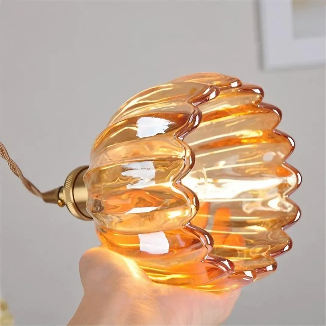 Japanese Retro Glass Flower Pendant Light S17