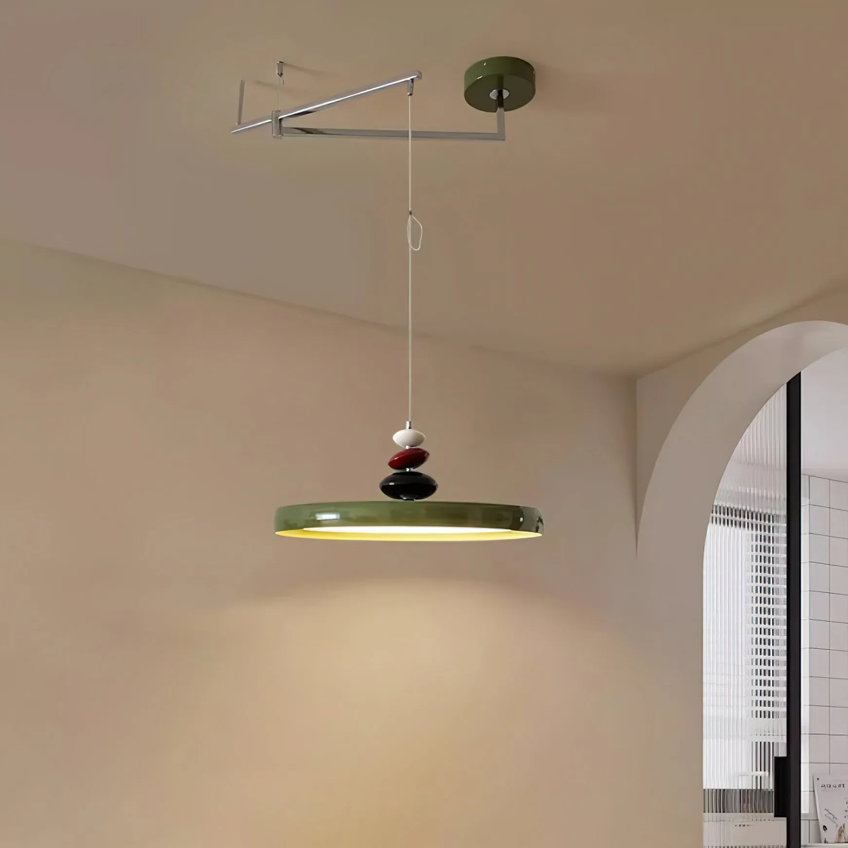 Swing Arm Stone Pendant Light M406
