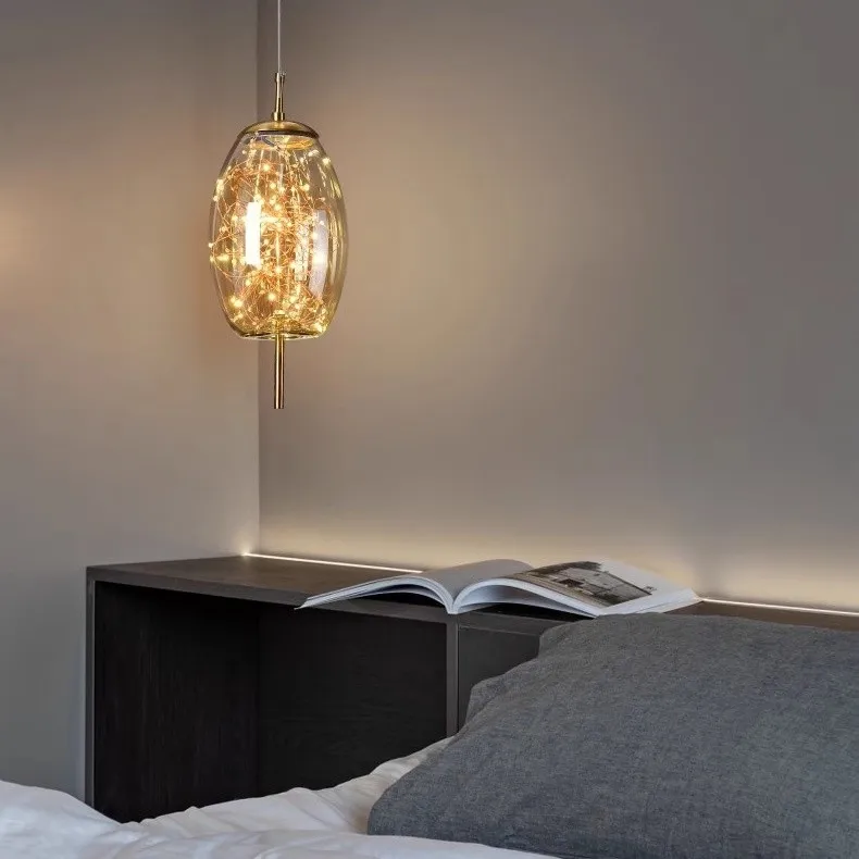 Scandinavian Cylinder Oval Glass Pendant Light M63