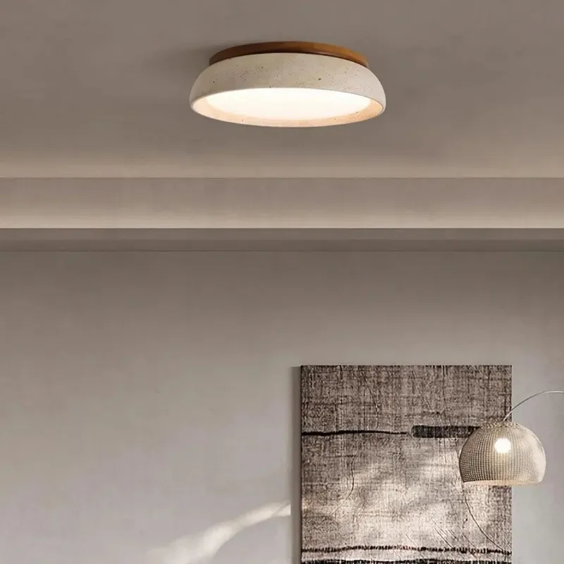 Wabi Sabi Travertine Round Ceiling Lamp - Light for Living Room S290