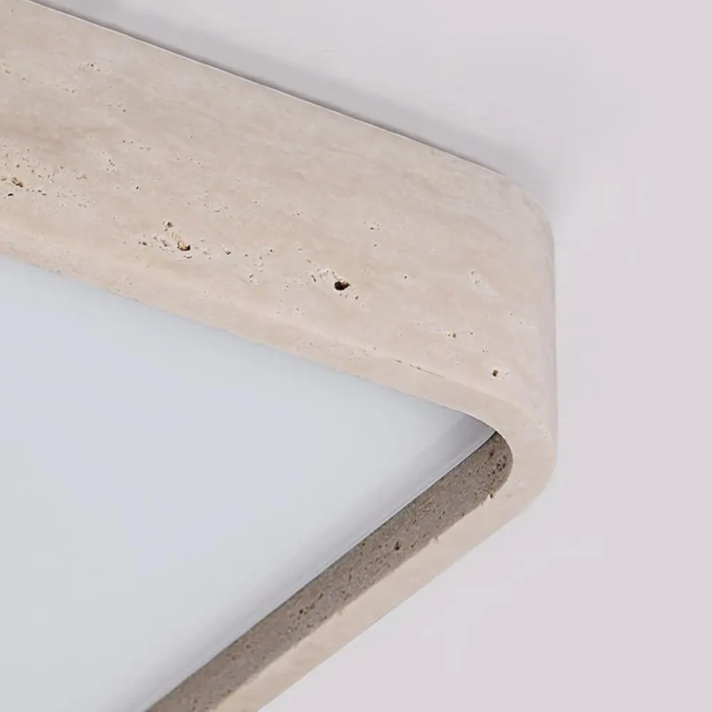Zenthoris Travertine Ceiling Light Minimalist Flush Mount - Modern Ambient Hallway Lighting T1119