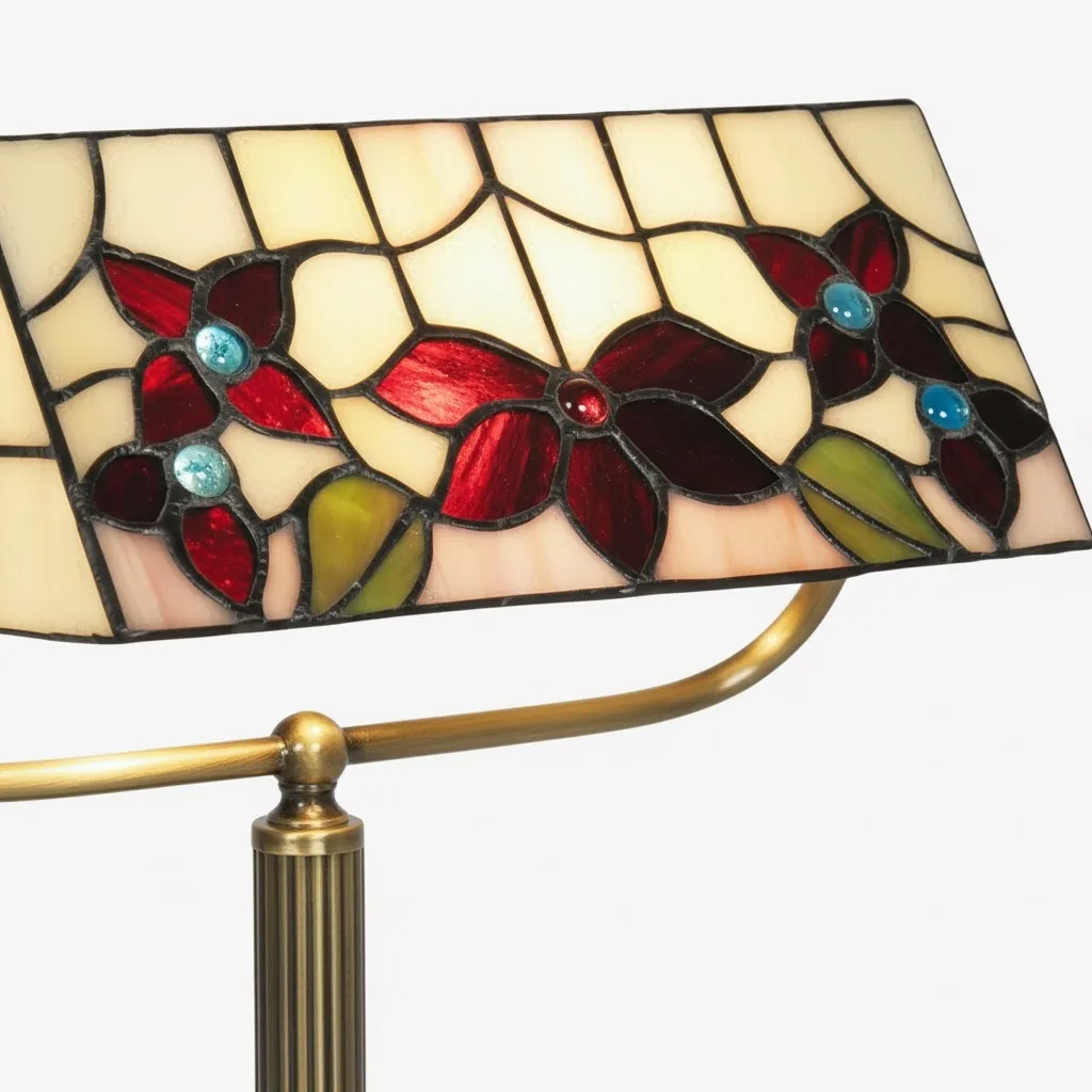 TF Camillo Dragonfly Table Lamp Stained Glass Scalloped Edge - Tiffany Style Art Nouveau T980