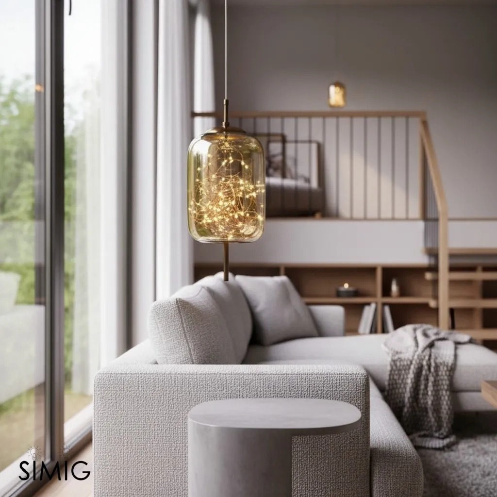Scandinavian Cylinder Oval Glass Pendant Light M63