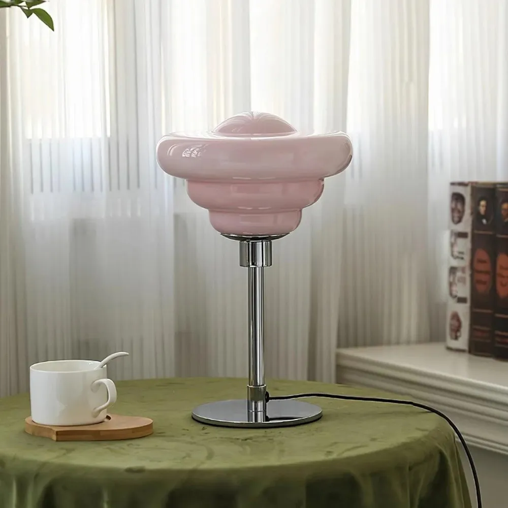 Modern Table Lamp Featuring Textured Glass Shade S247
