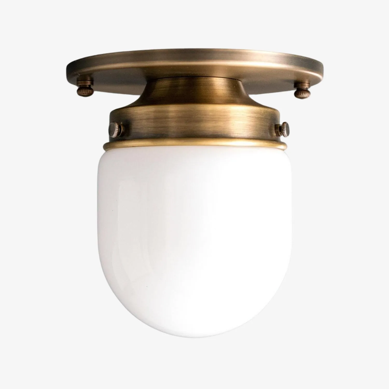 Opal Globe Ceiling and Wall Flush Mount - Art Deco Light for Corridor T300