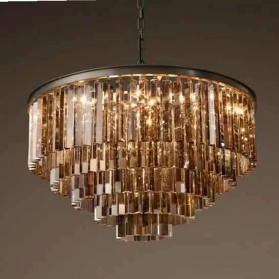 Vintage Crystal Prism Chandelier Light