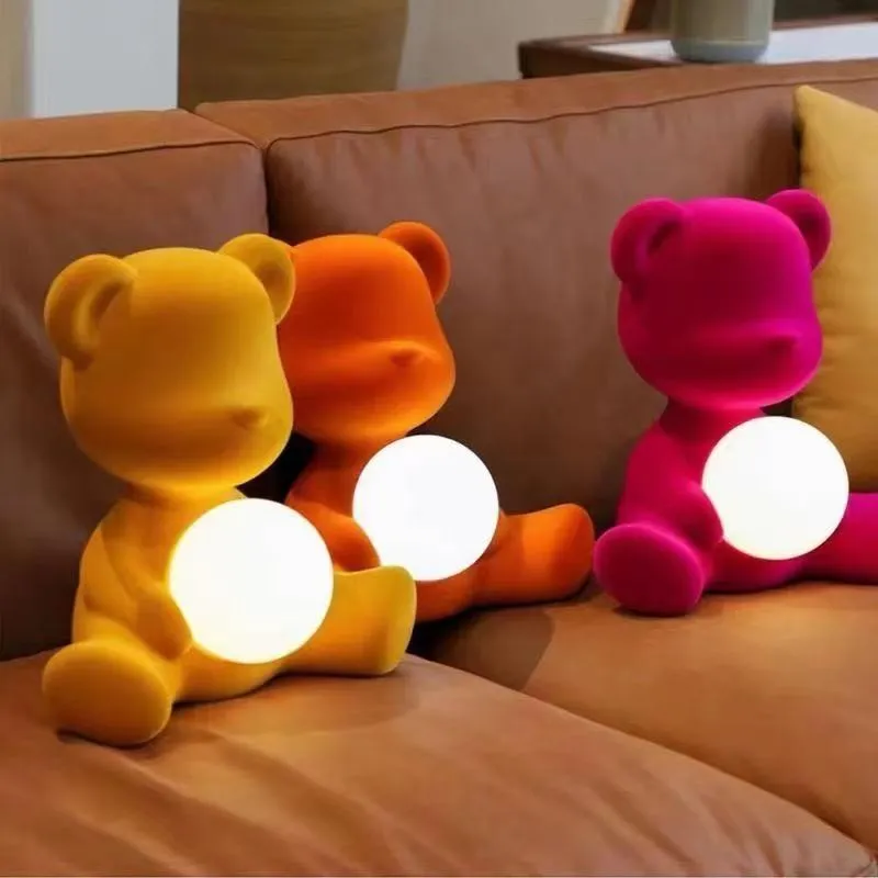 Teddy Girl Lamp Velvet Finish
