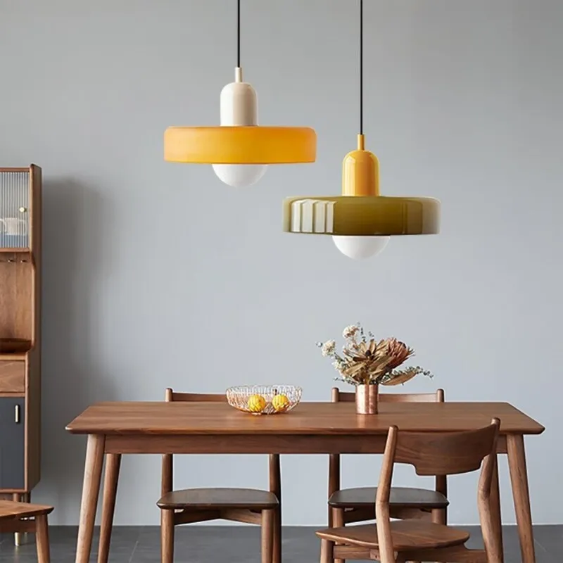 Morandi Glass Disc Orb Pendant Lamp S09