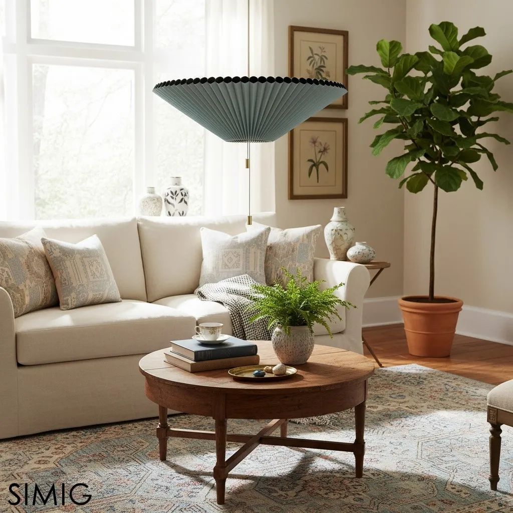 Méduse Pendant Light - Light Blue Papery Design for Modern Interiors