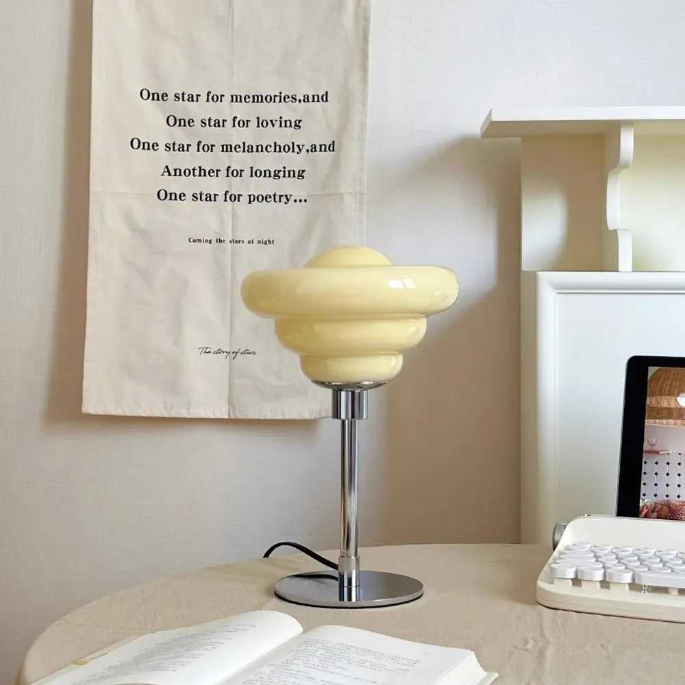 Modern Table Lamp Featuring Textured Glass Shade S247