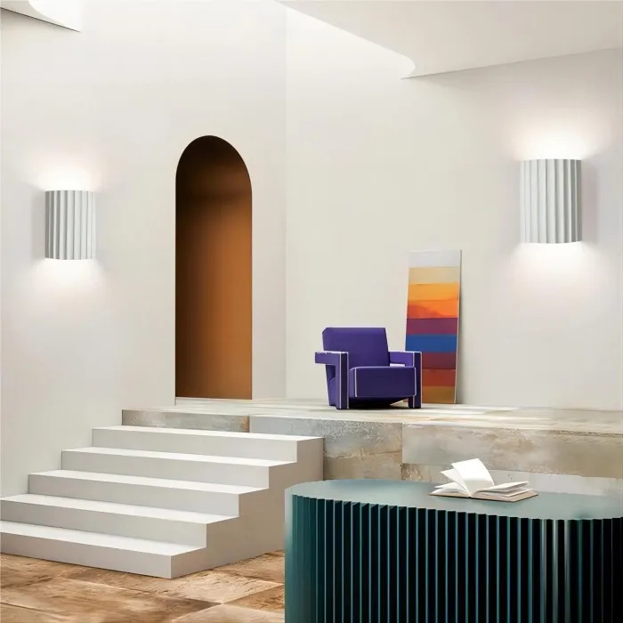 Ribbed Resin Design - Minimalist Wall Light for Modern Interior Spaces S104