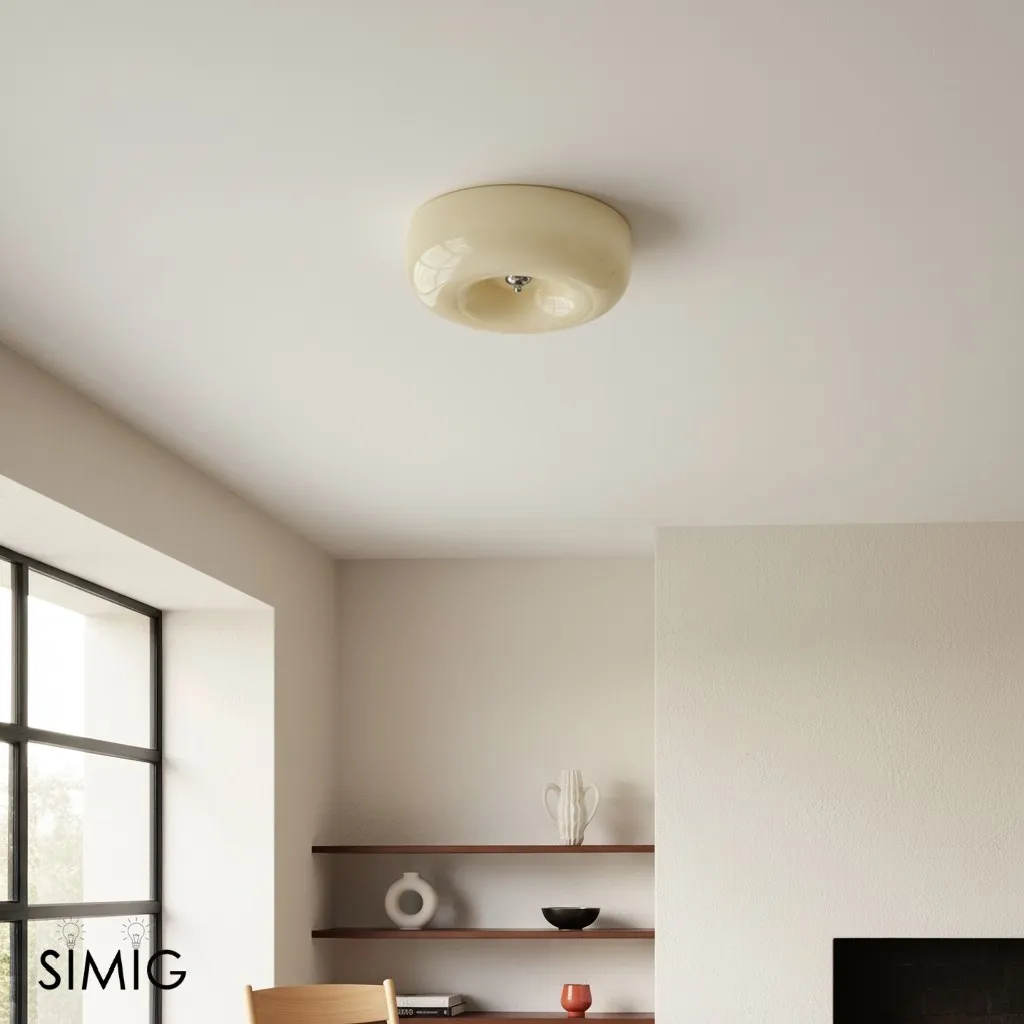 Bauhaus Cream Pudding Glass Ceiling Lamp S193