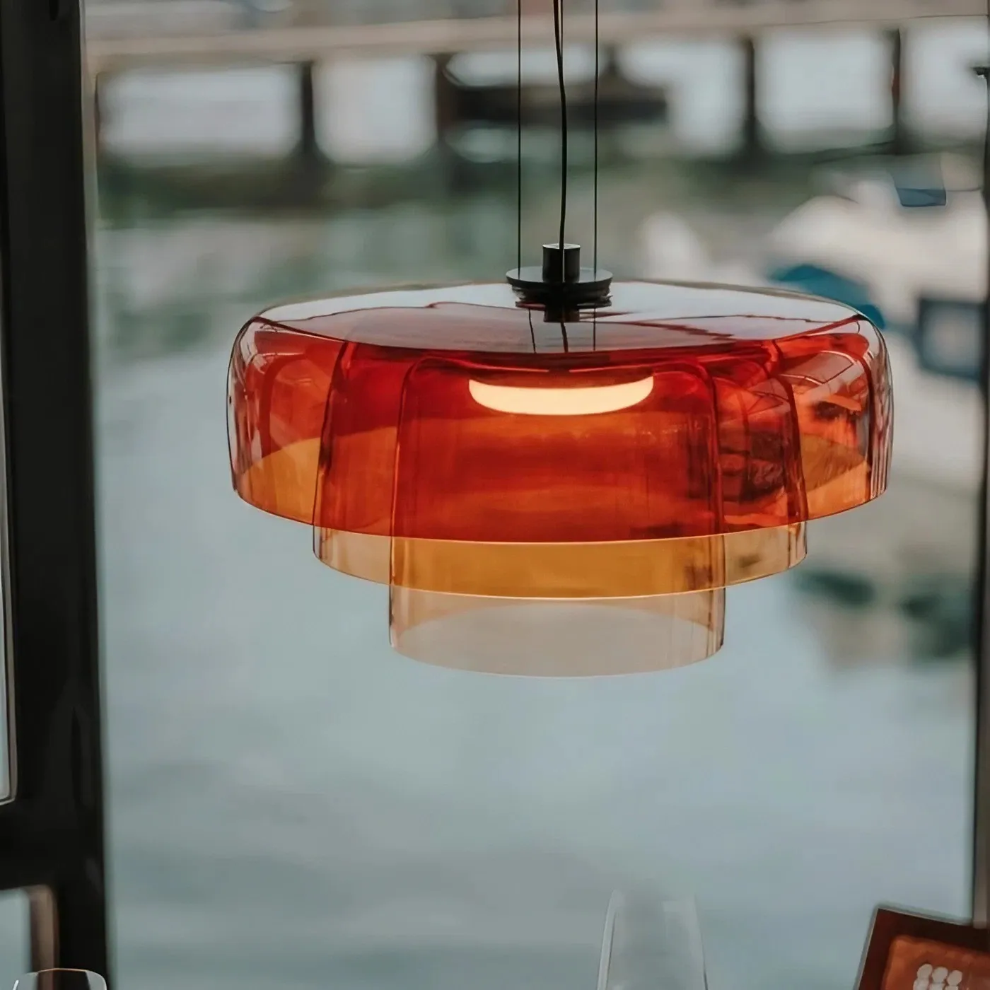 Lark 3 Shade Modern Glass Pendant Light