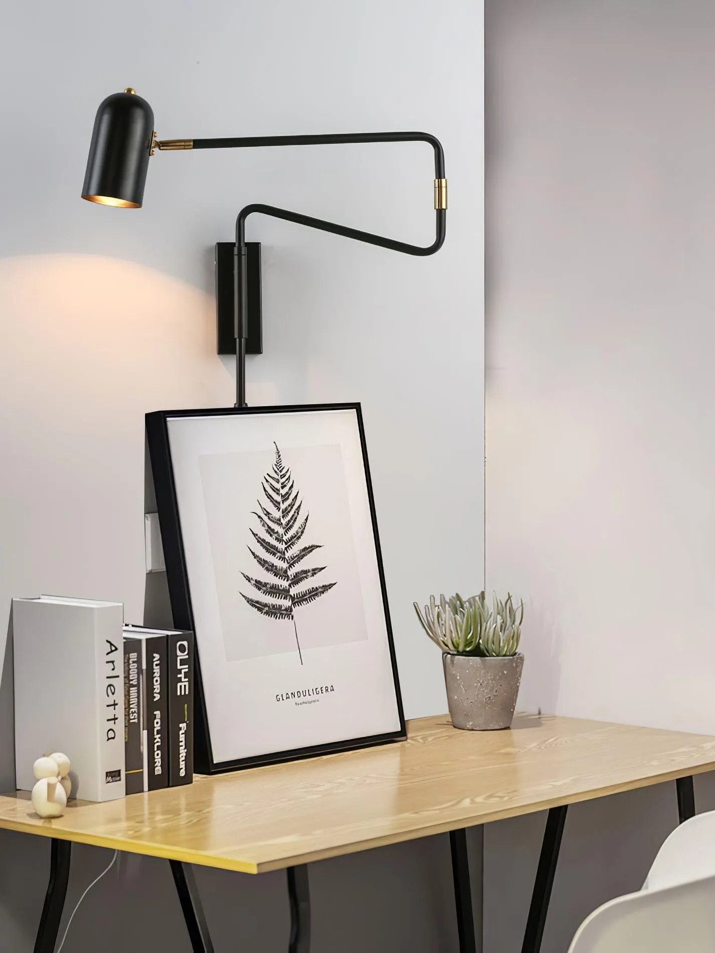 Adjustable Arm Plug In Wall Lamp T1595