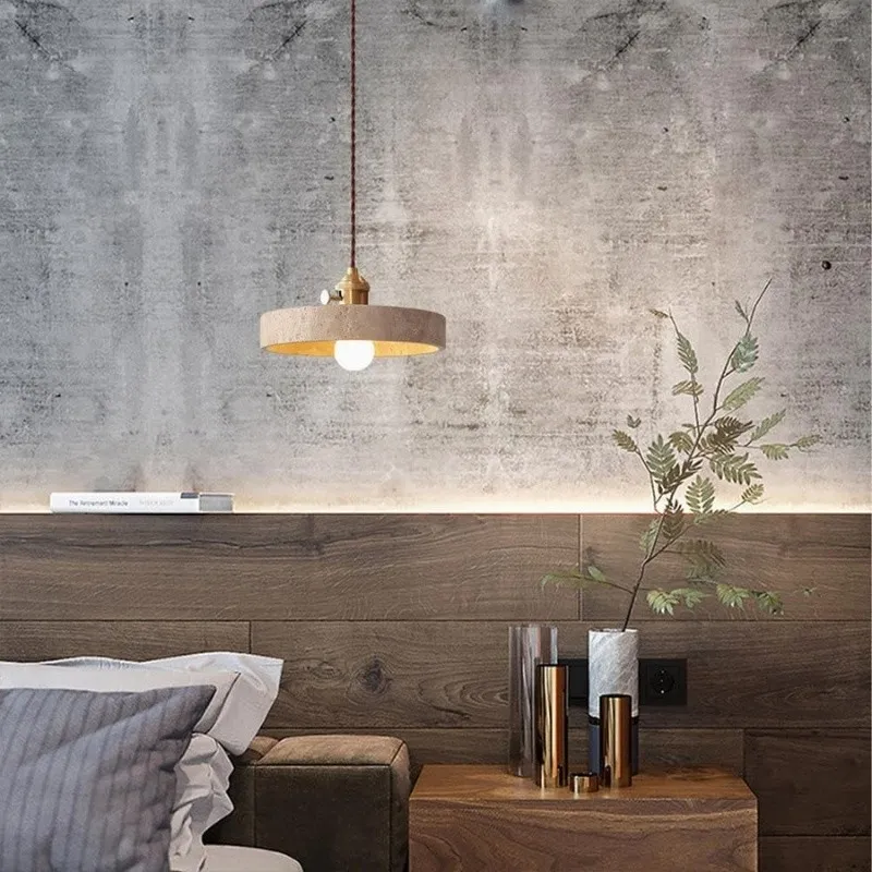 Mid Century Travertine Pendant Lamp – Vintage Copper Lighting S281