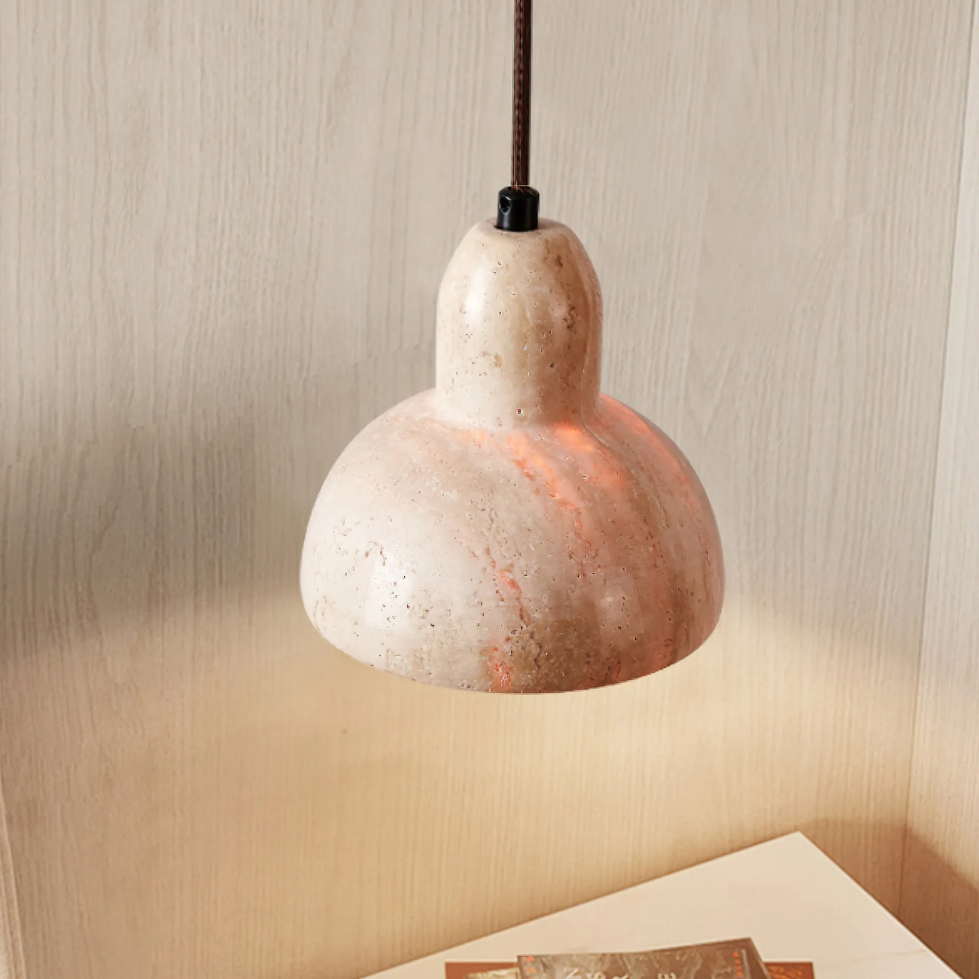 Wabi-Sabi Style Creative Travertine Pendant Light M502