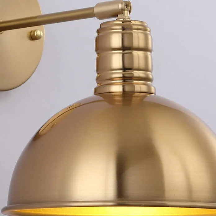 Modern Simple Iron Plated Brass Cone Round 1-Light Wall Sconce Lamp T179