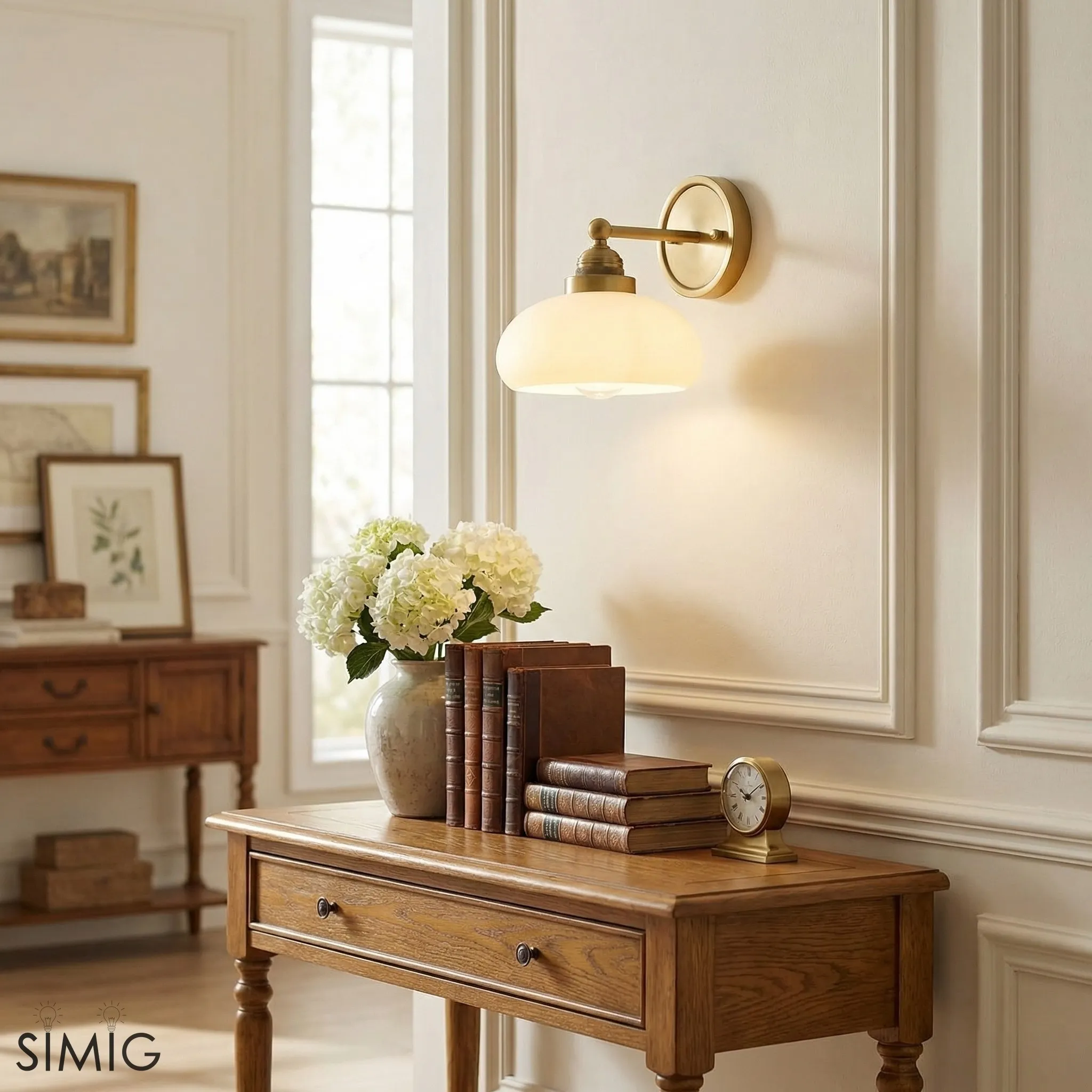Riven Milk White Glass Globe Industrial Wall Lamp - Stairway Safety Light T1060