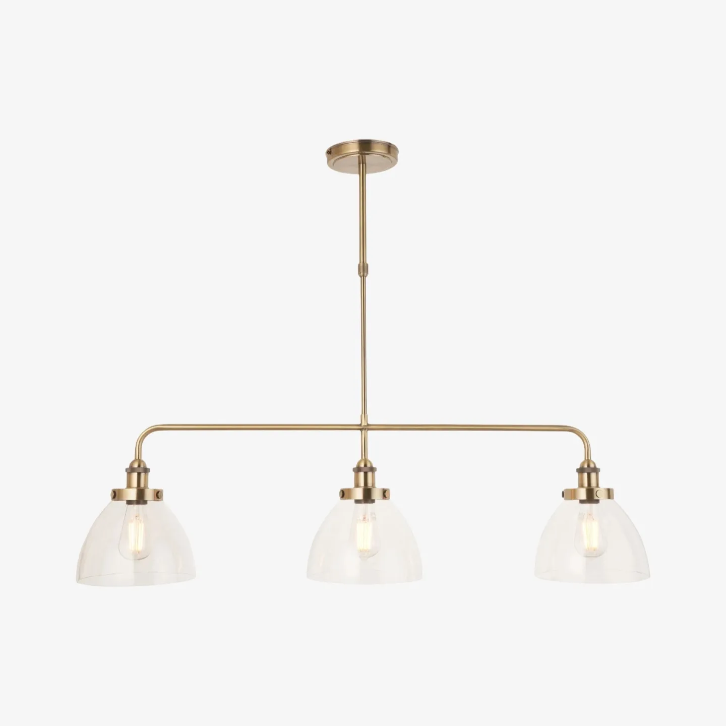 Novera Industrial 3 Light Linear Pendant Light - Modern Metal Style for Kitchen & Dining Room T1009