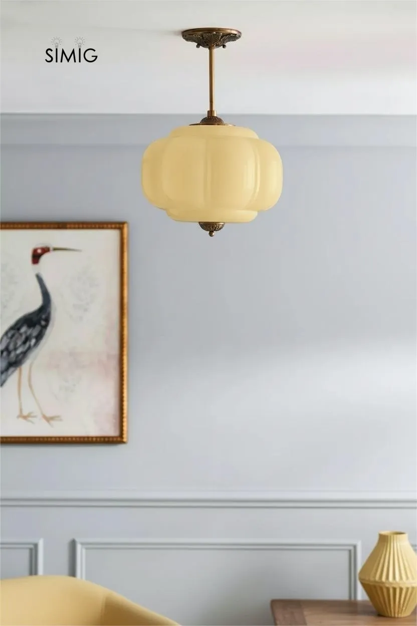 Eloise Vintage Glass Pendant Light - Elegant Design Semi-Flush Mount Light G53