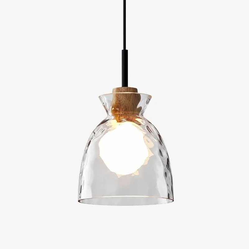 Quenora Textured Ripple Glass Pendant Light - Modern Style Pendant for Living Room U23