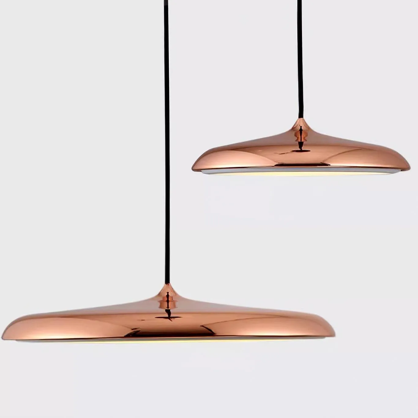 Modern Metal Saucer Pendant Light – Slim Design with LED Lighting M45