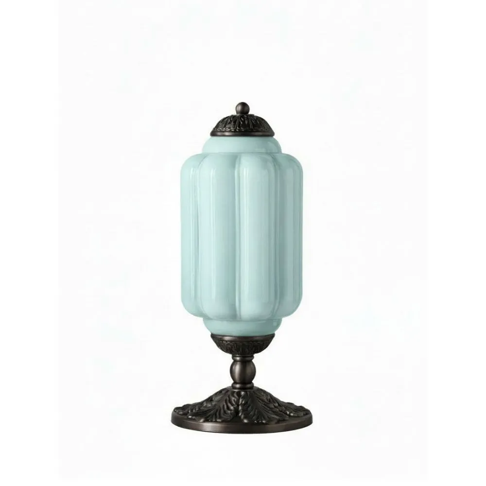 Eloise Grooved Glass Table Lamp - Retro Lighting for Bedroom T288