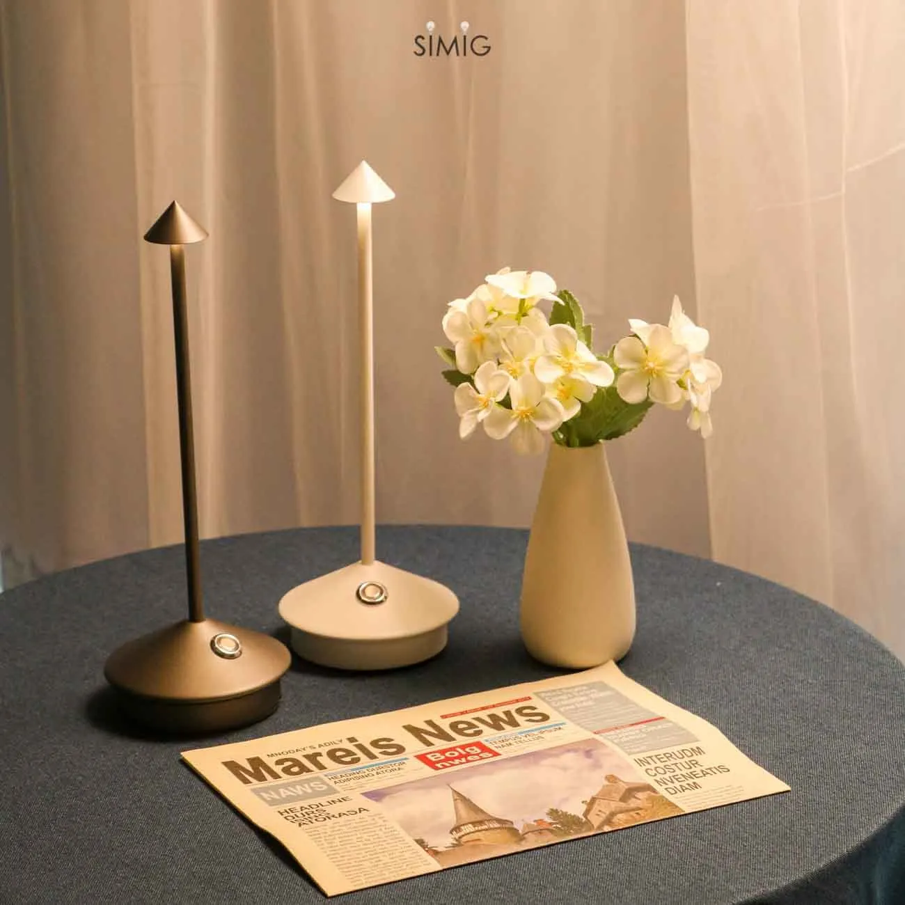 Glimma Rechargeable LED Table Lamp - Modern Portable Lamp for Living Room