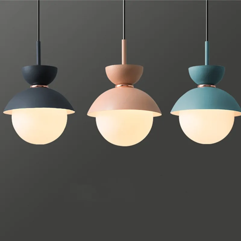 Scandinavian Macaroon Pendant Light with Aluminum for Bedroom