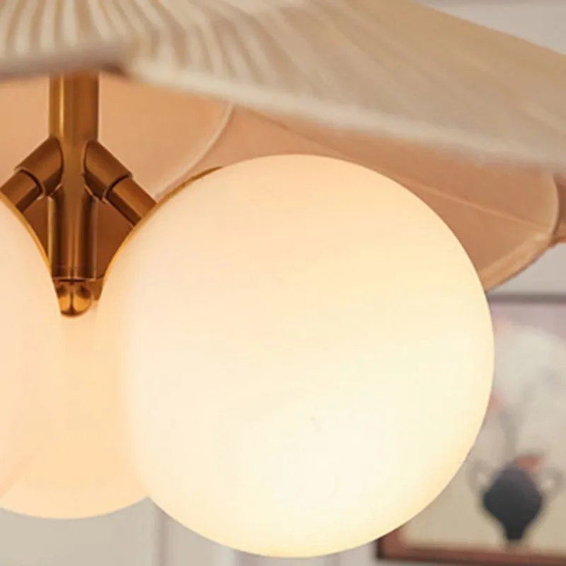 Orrise Vintage Inspired 3 Light Hanging Chandelier - Wood Metal and Fabric Accents Home Lighting T541