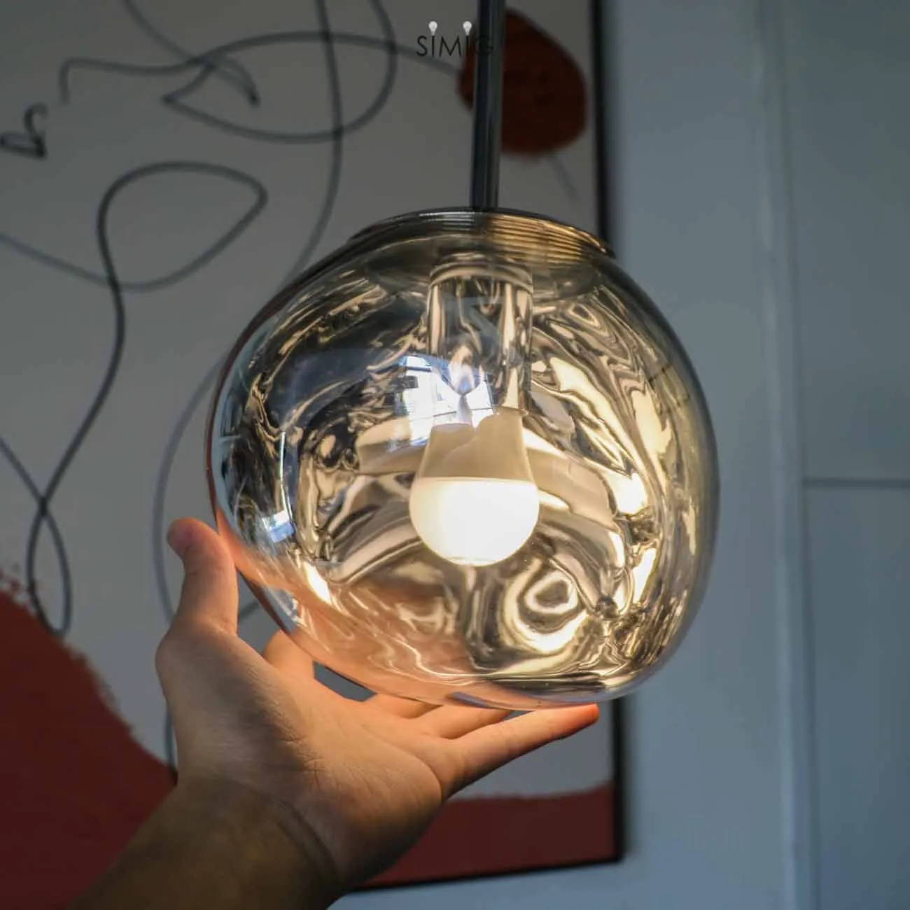 Dynamic Surface Pendant Light For Living Room S208