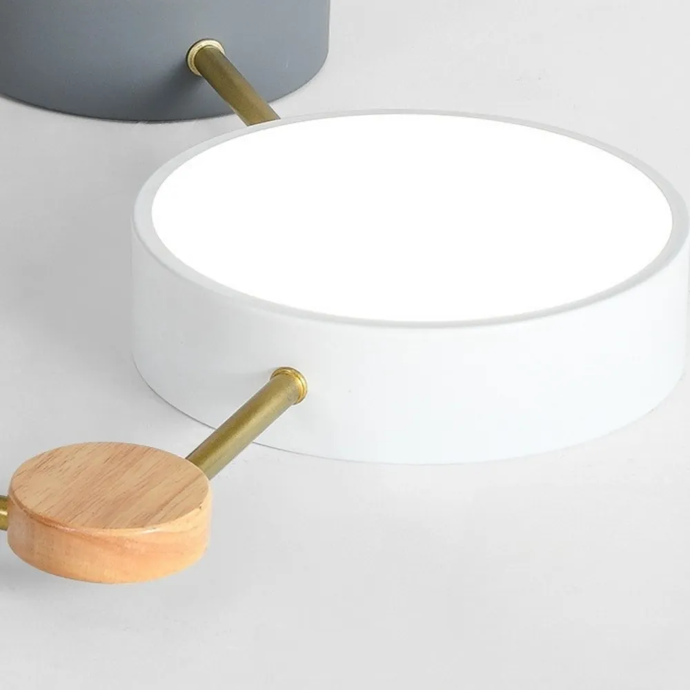 Contemporary LED Ceiling Lamp - Nordic Circle with Wood Branches for Bedroom S382
