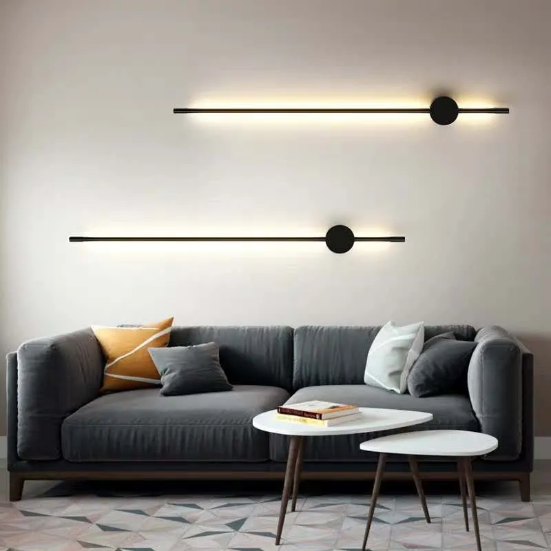 Industrial Modern Black Linear LED Wall Lights S114