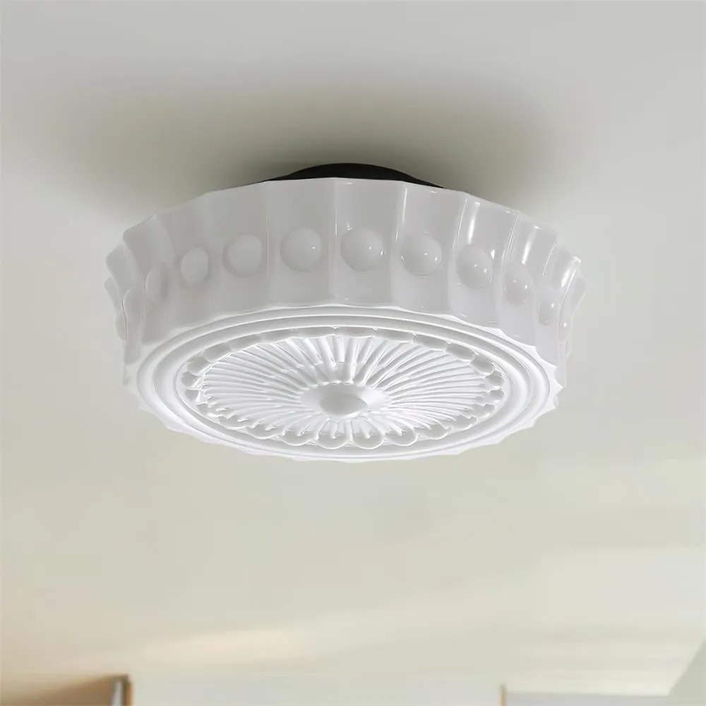 Rigidus French Vintage Glass Cream Style Ceiling Light M52