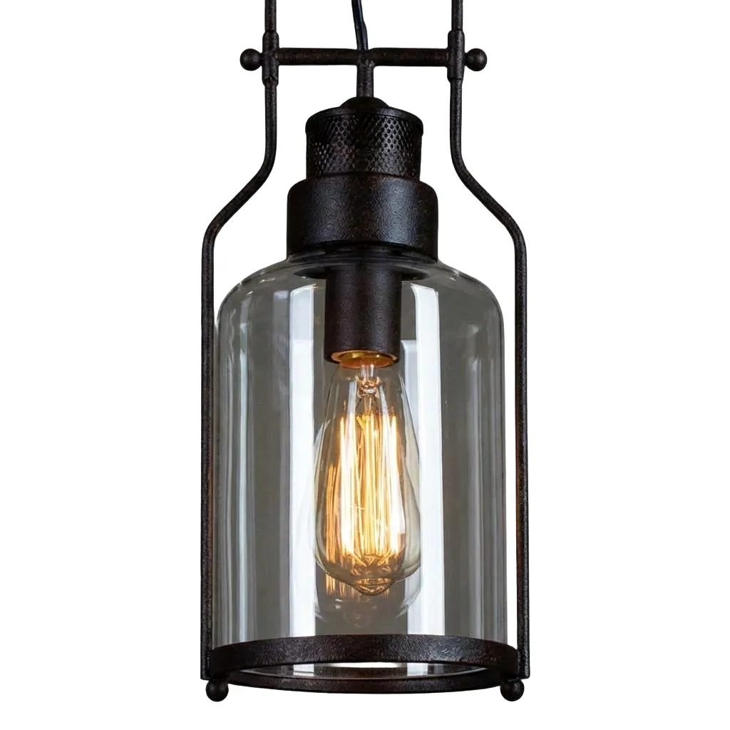 Lirra Vintage Iron Glass Pendant Lamp - Industrial Style Ceiling Lamp for Bars and Homes U20