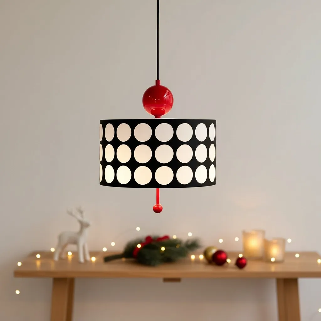 Polka Dot Lattice Pendant Lamp - French Vintage Light for Dining M165