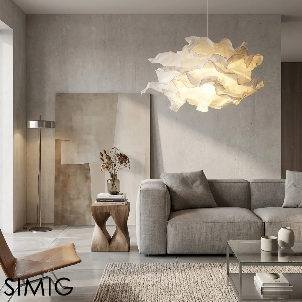 Cloud Shape Pendant Light Minimal Paper - Bedroom Ambient Lighting S137