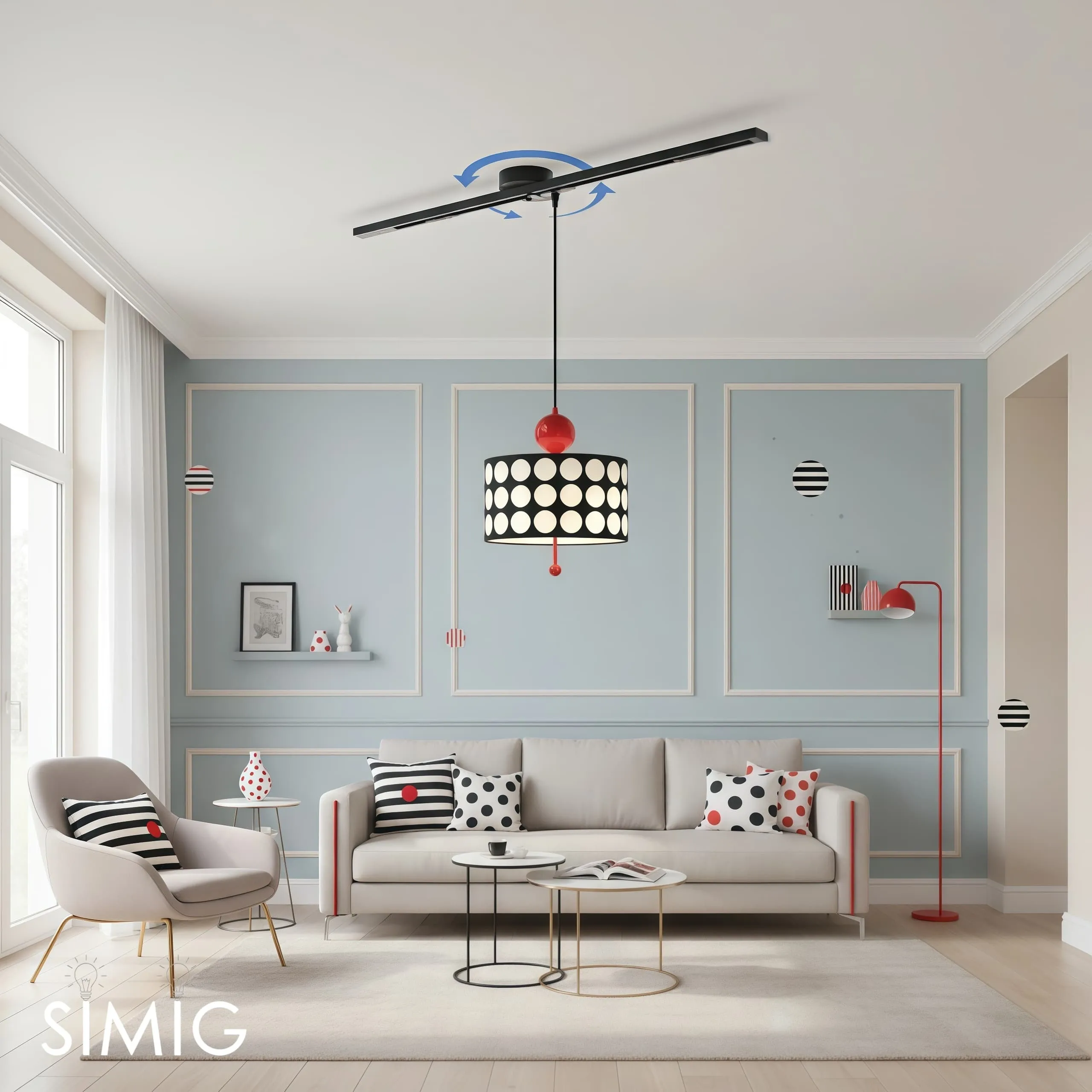 Axitra Rotatable Pendant Light Ceiling Rail – Sleek Adjustable Track for Pendant Lights Contemporary N21