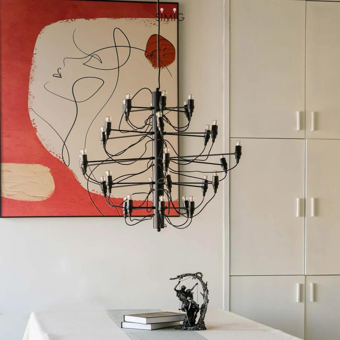 Tendrila Multi-Light Chandelier - Industrial Style Pendant Light for Dining Room