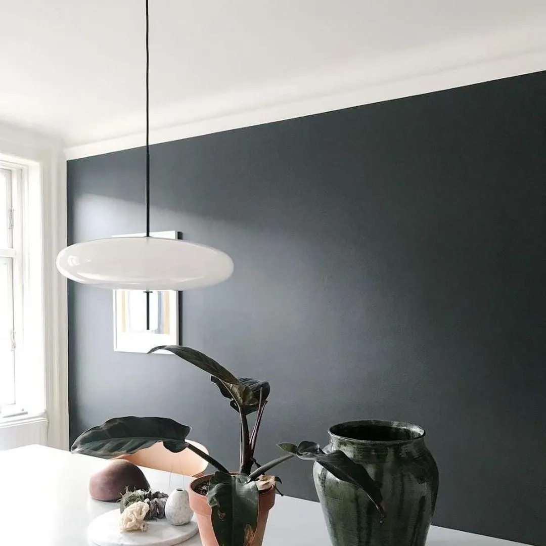 Modern Oval Pendant Light – Metal and Acrylic Pendant Lamp for Living Room
