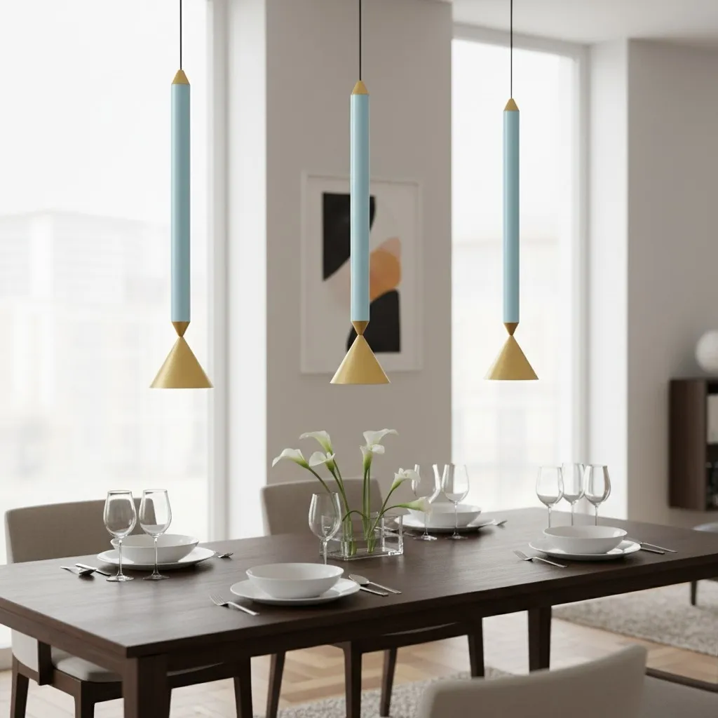 Vertara Minimal Cone Pendant Light – Sleek Architectural Hanging Lamp for Dining and Kitchen T1206