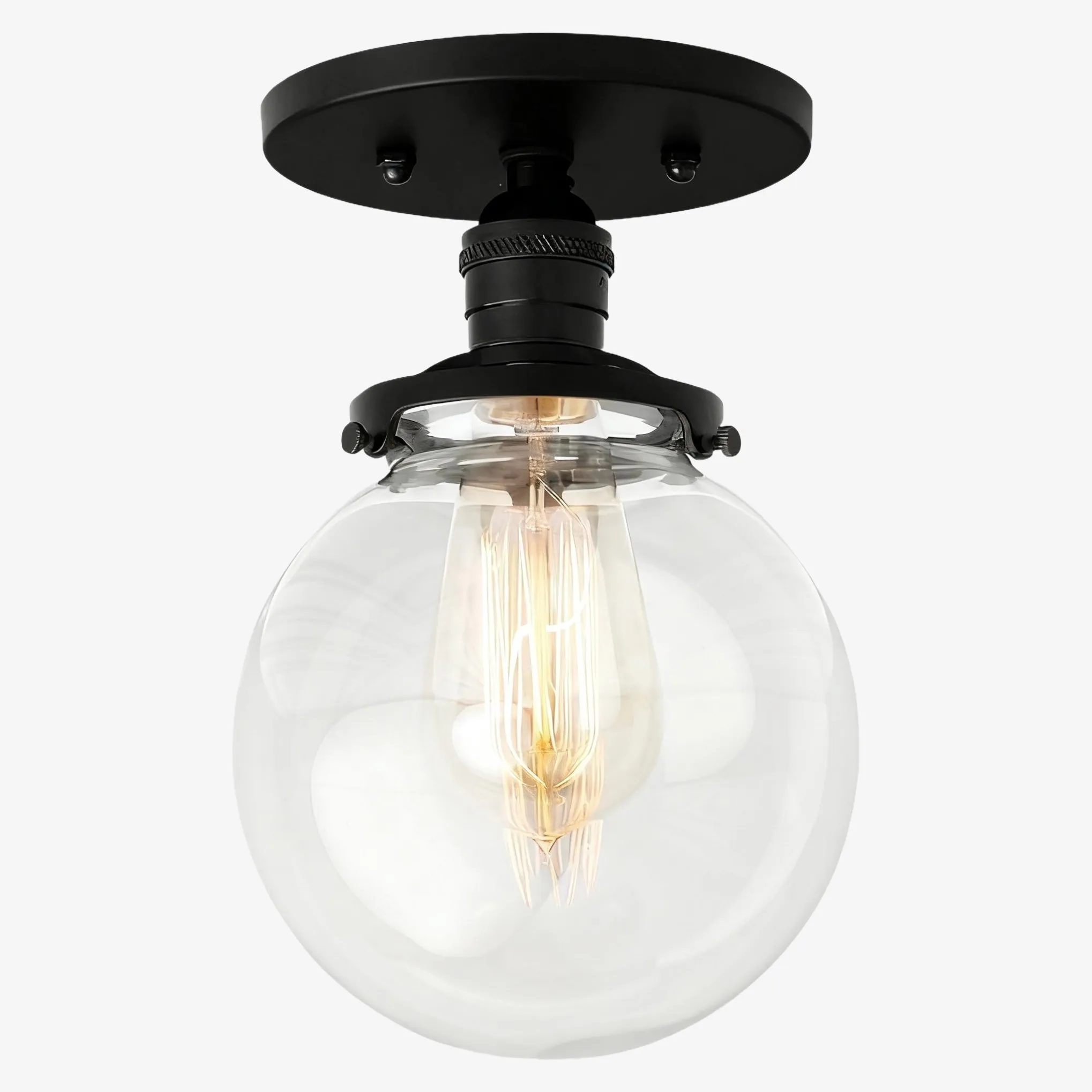 Glorica Glass Retro Globe Ceiling Light - Vintage Industrial Home Lighting T369