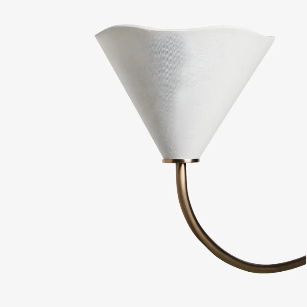 Kysara Linear Chandelier - Curved Lamp Arms and Fabric Shades are Suitable for Living Rooms or Dining Rooms T706