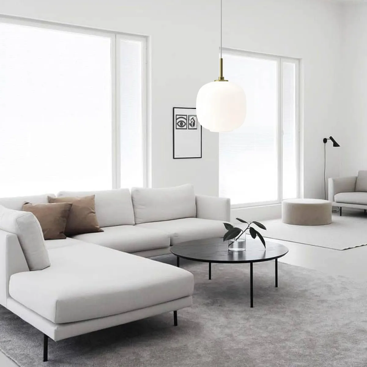 Classic Opal Glass Orb Pendant Lamp