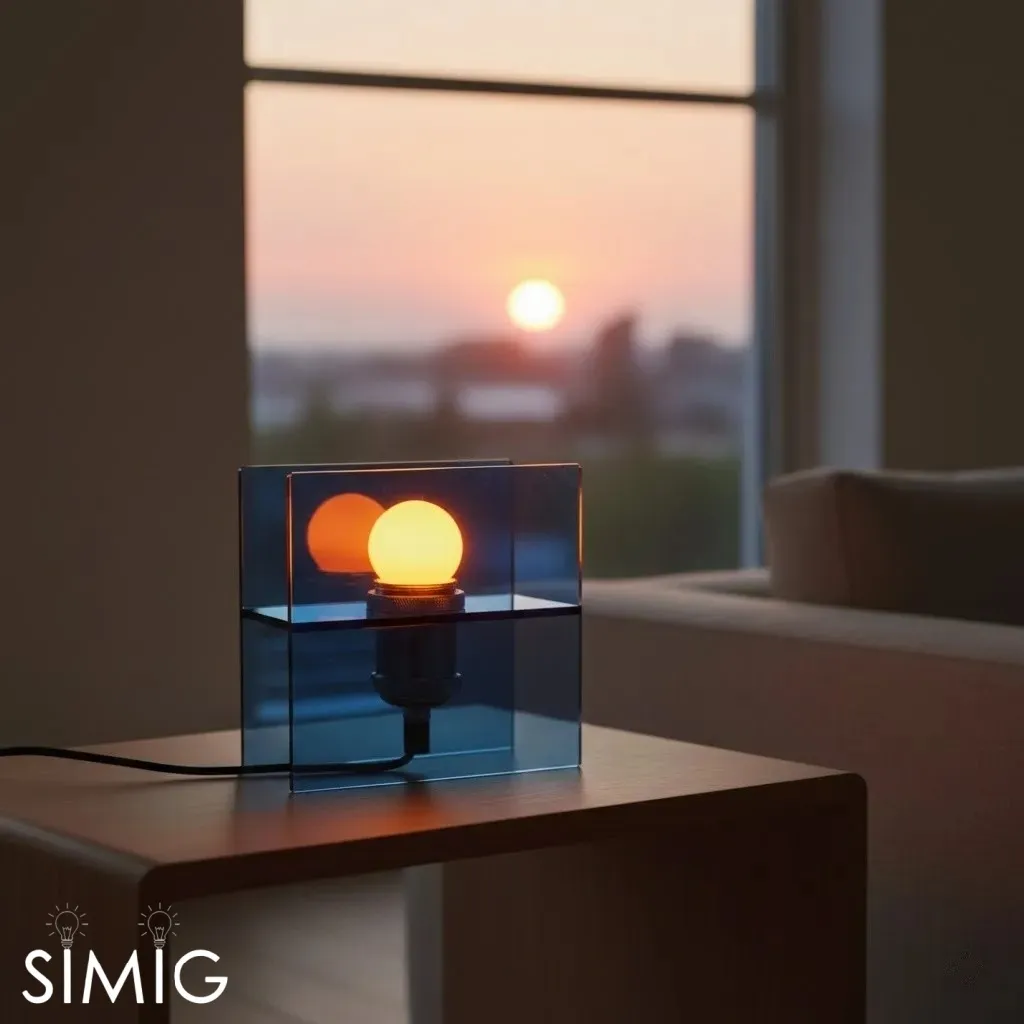 Afterglow Sunset Ocean Horizon Table Lamp - Modern Acrylic for Bedroom and Living Room S258